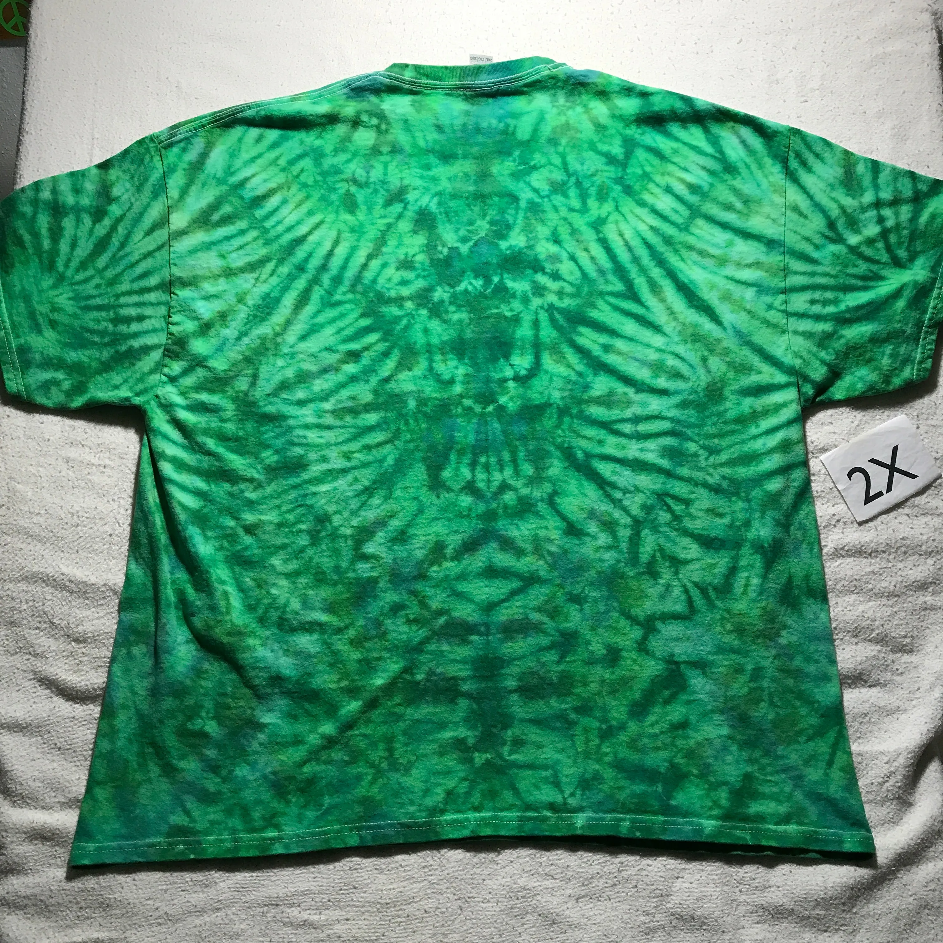 2X Tie-Dye Rainbow Brain Tee in Greens