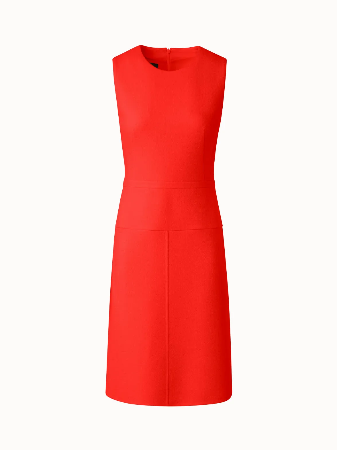 A-Line Wool Crpe Double-Face Sheath Dress