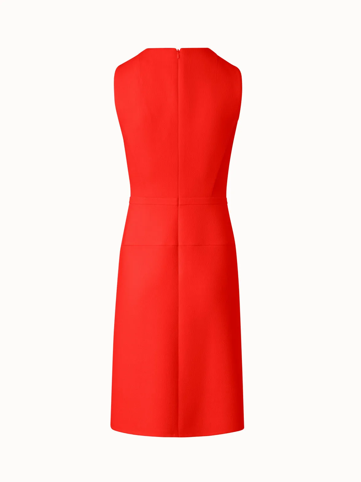 A-Line Wool Crpe Double-Face Sheath Dress