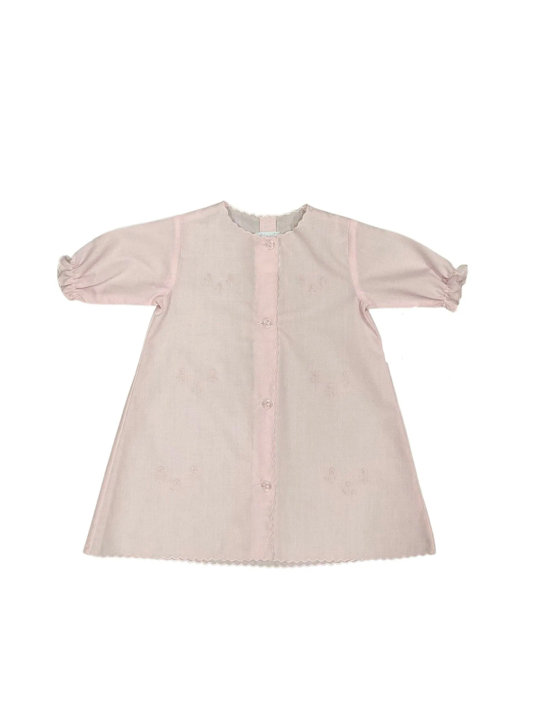Auraluz Pink L/S Day Gown with Tiny Flowers