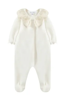 Babygrow - Mother-of-pearl Velour with Bow