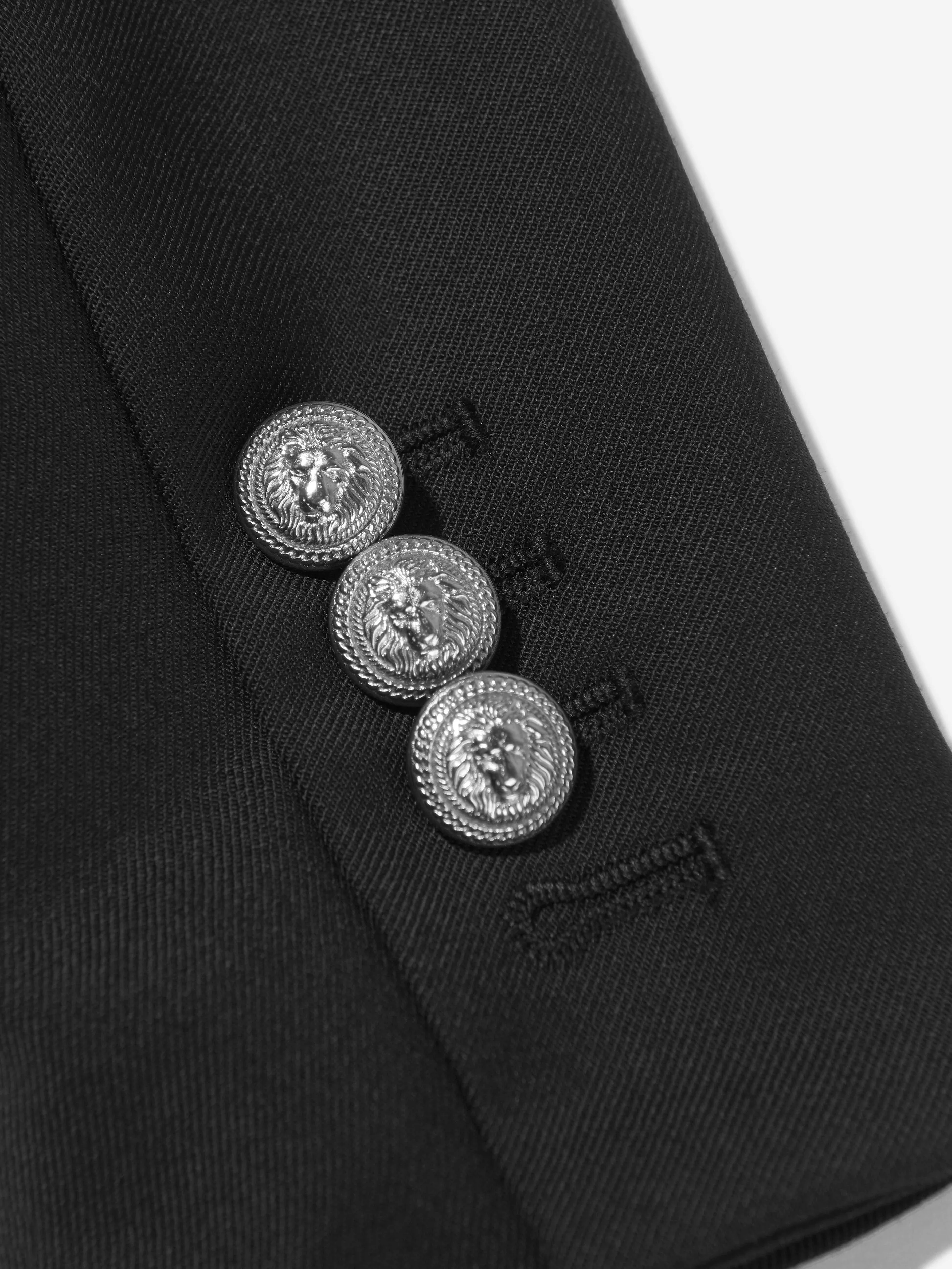 Balmain Girls Wool Suit Jacket in Black