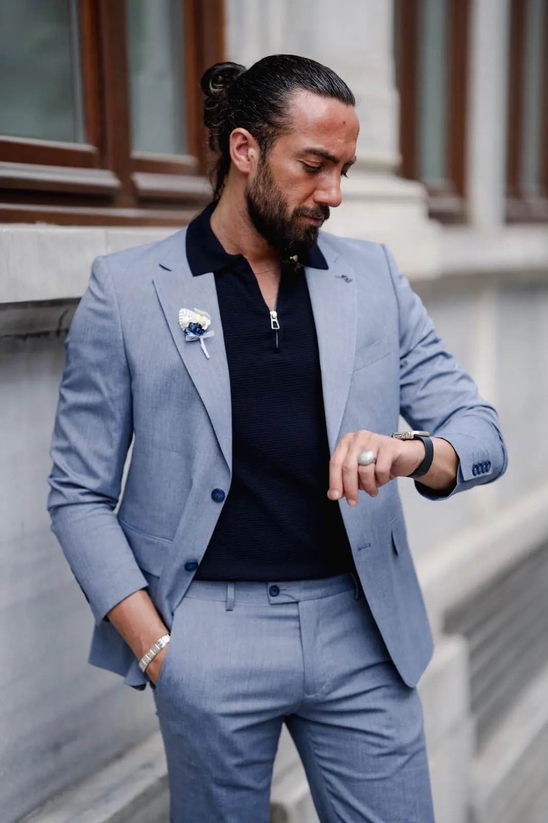 Bay Indigo 2 Piece Office Casual Suit.