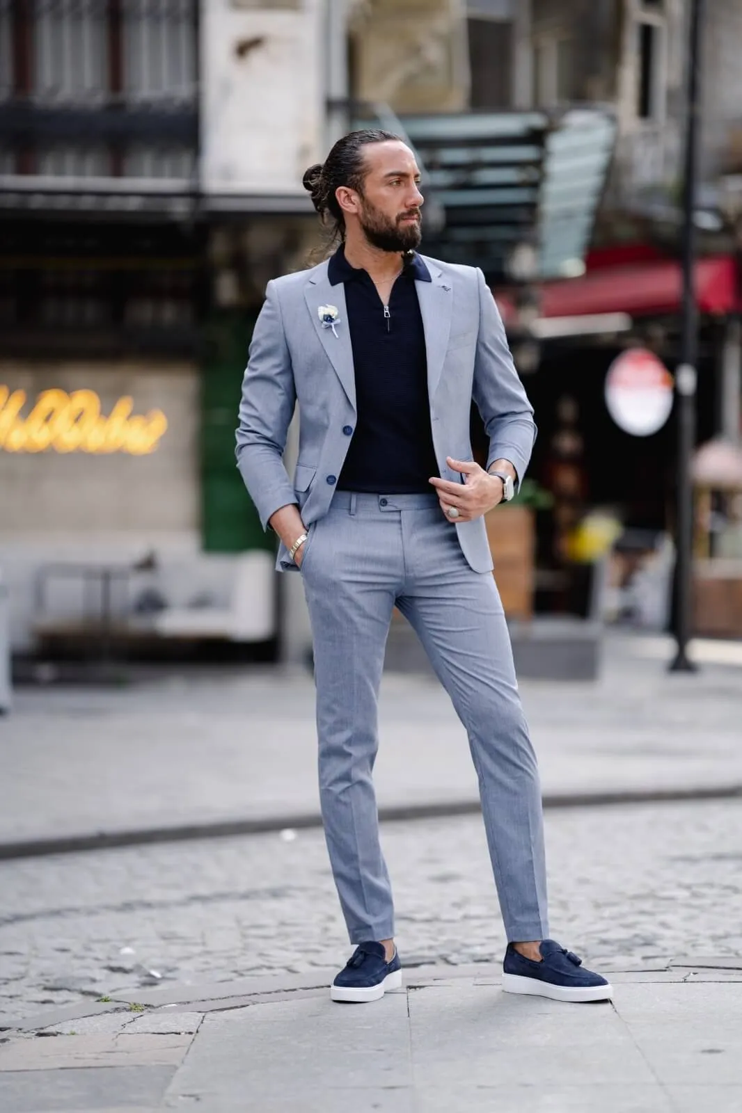Bay Indigo 2 Piece Office Casual Suit.
