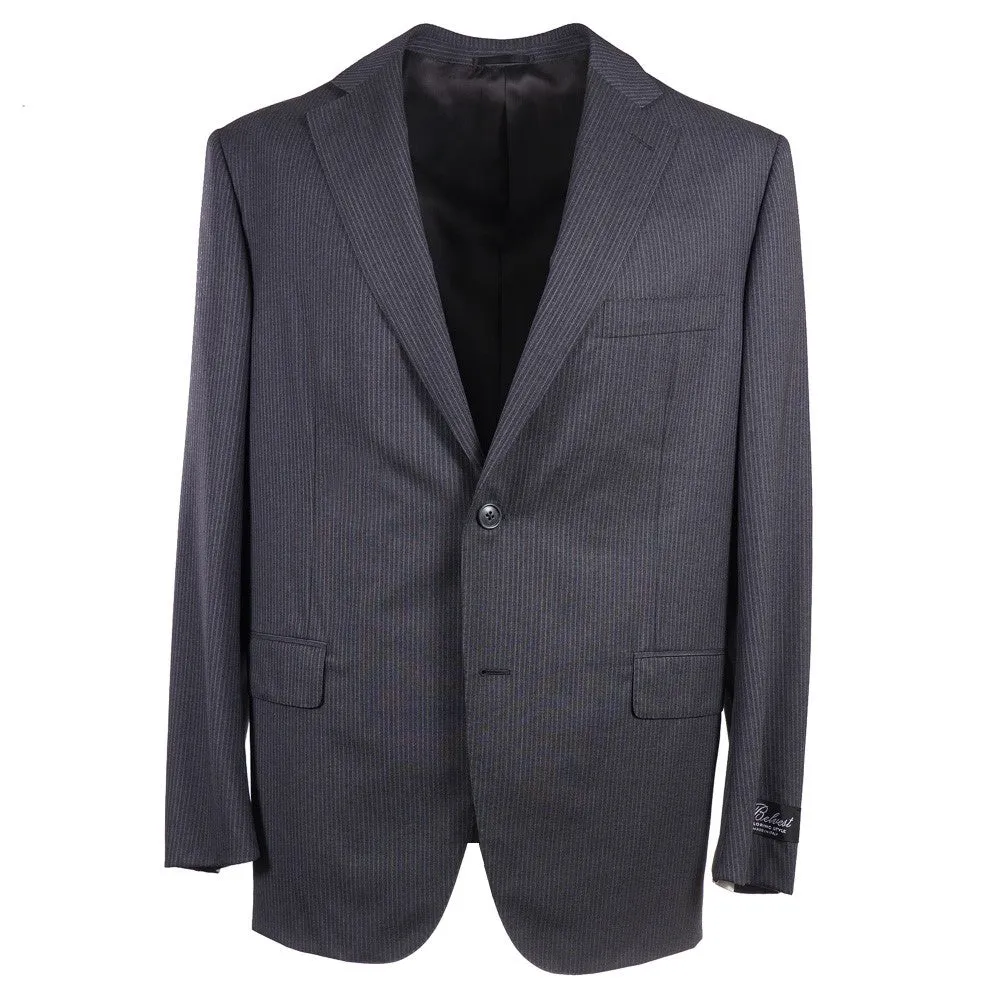 Belvest Gray Stripe Super 130s Suit