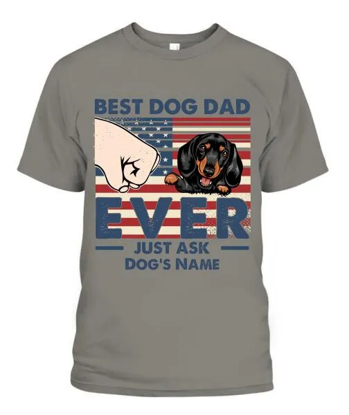 Best Dog Dad Independence Day Personalized Shirt - Name, Skin, Dog can be customized