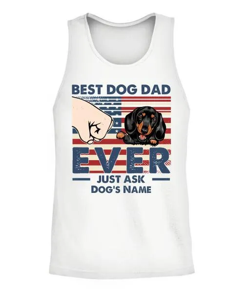 Best Dog Dad Independence Day Personalized Shirt - Name, Skin, Dog can be customized