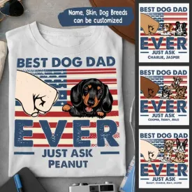 Best Dog Dad Independence Day Personalized Shirt - Name, Skin, Dog can be customized