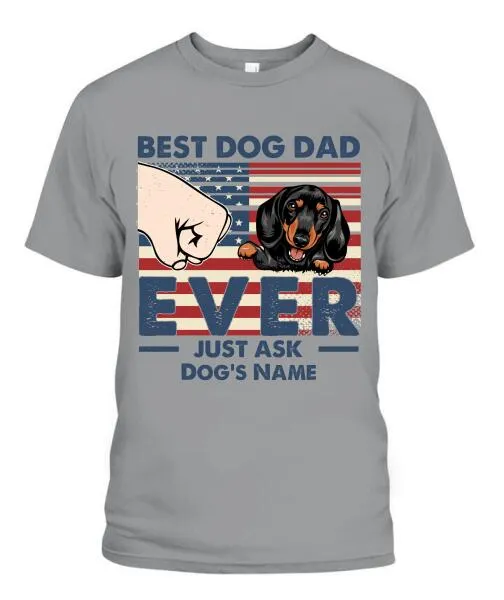 Best Dog Dad Independence Day Personalized Shirt - Name, Skin, Dog can be customized