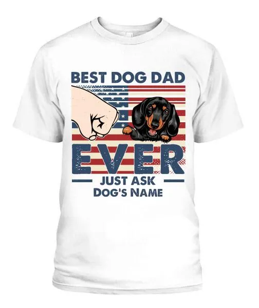 Best Dog Dad Independence Day Personalized Shirt - Name, Skin, Dog can be customized