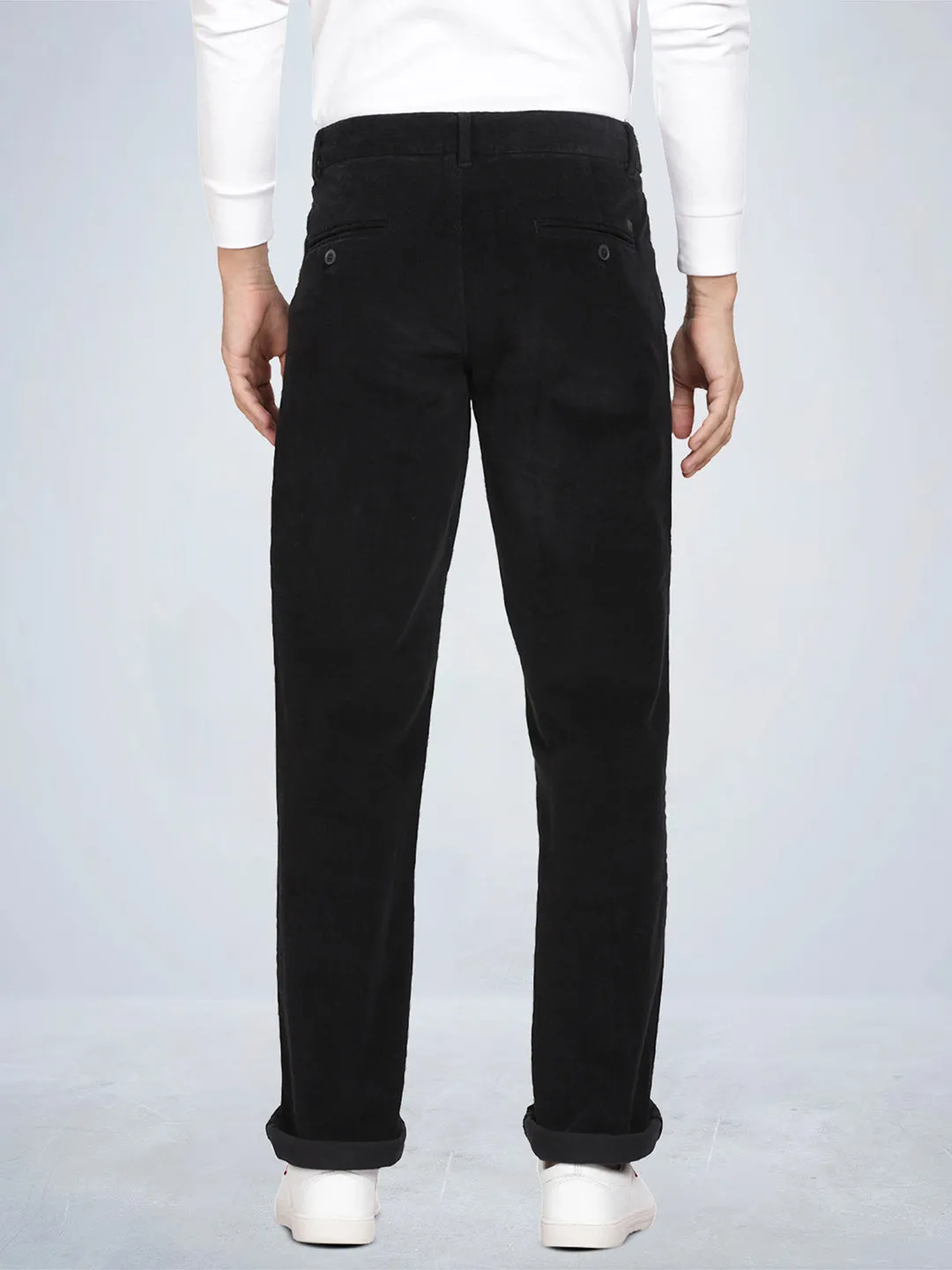 Black Corduroy Stretch Chino Pants