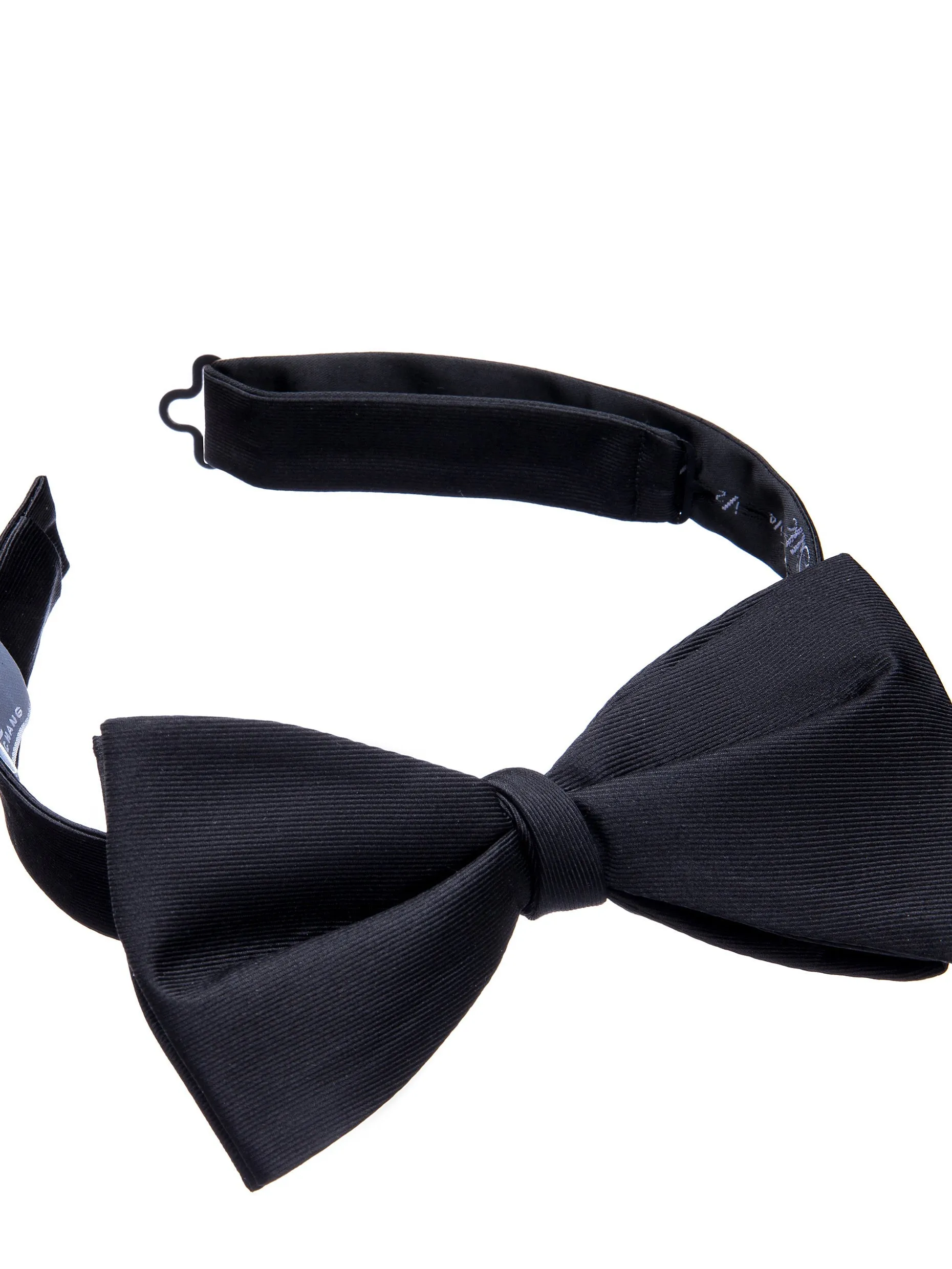 Black Grosgrain Silk Bow Tie - Self Tie