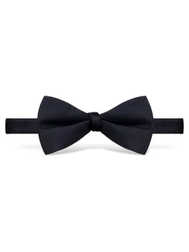 Black Grosgrain Silk Bow Tie - Self Tie