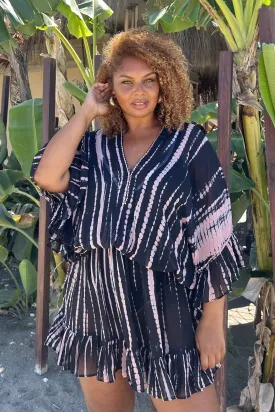Black Plus Size Silk Kaftan Dress