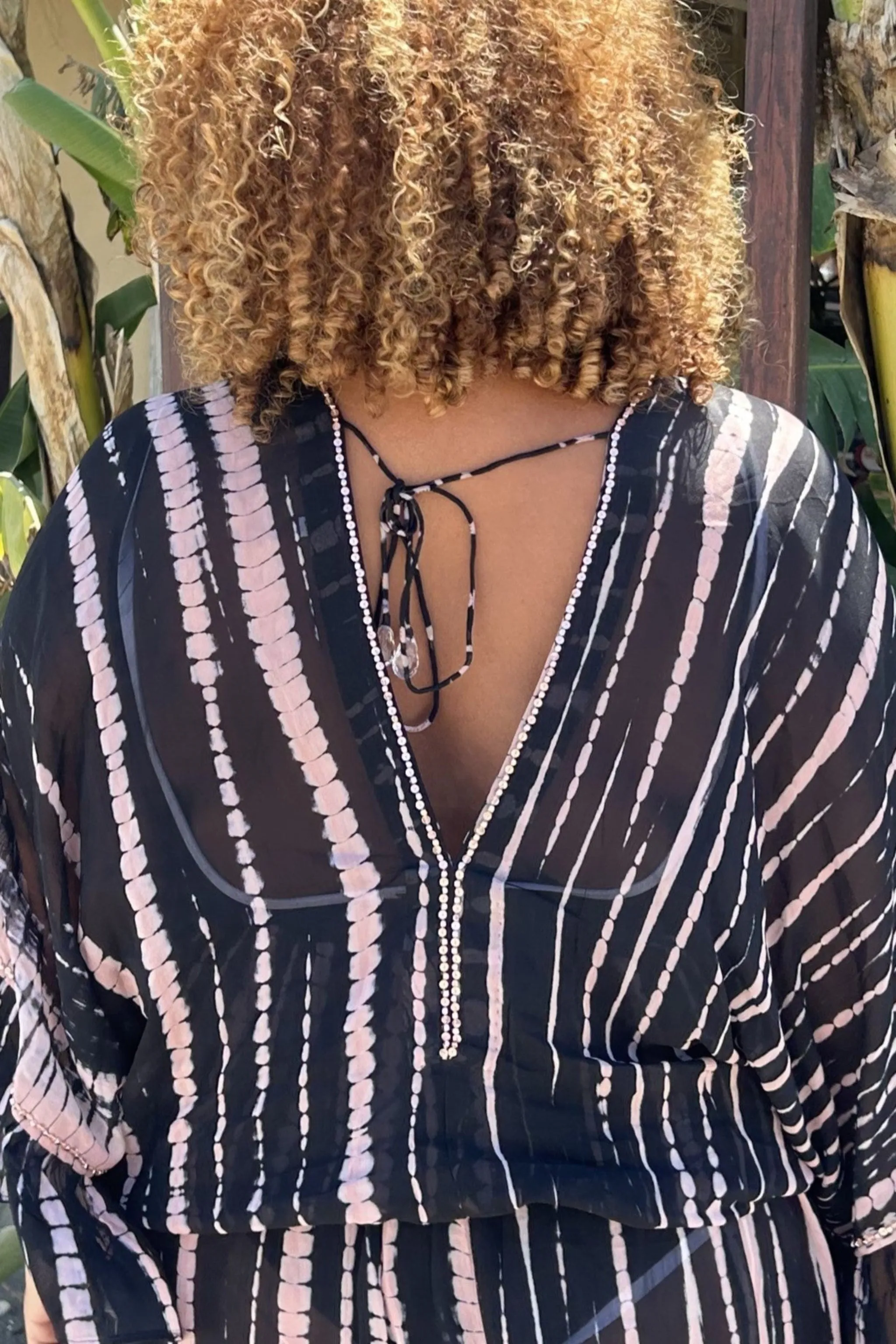 Black Plus Size Silk Kaftan Dress