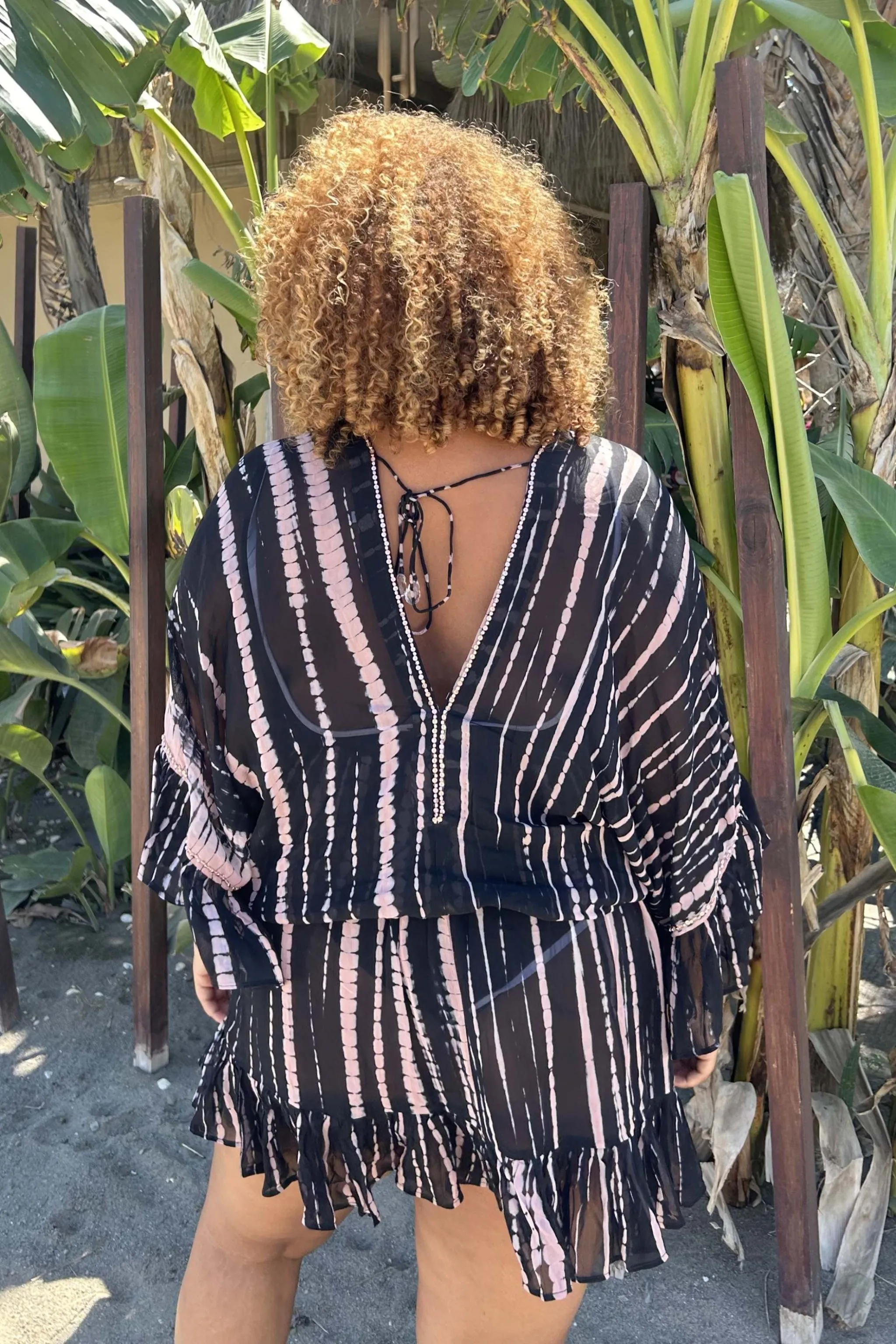 Black Plus Size Silk Kaftan Dress