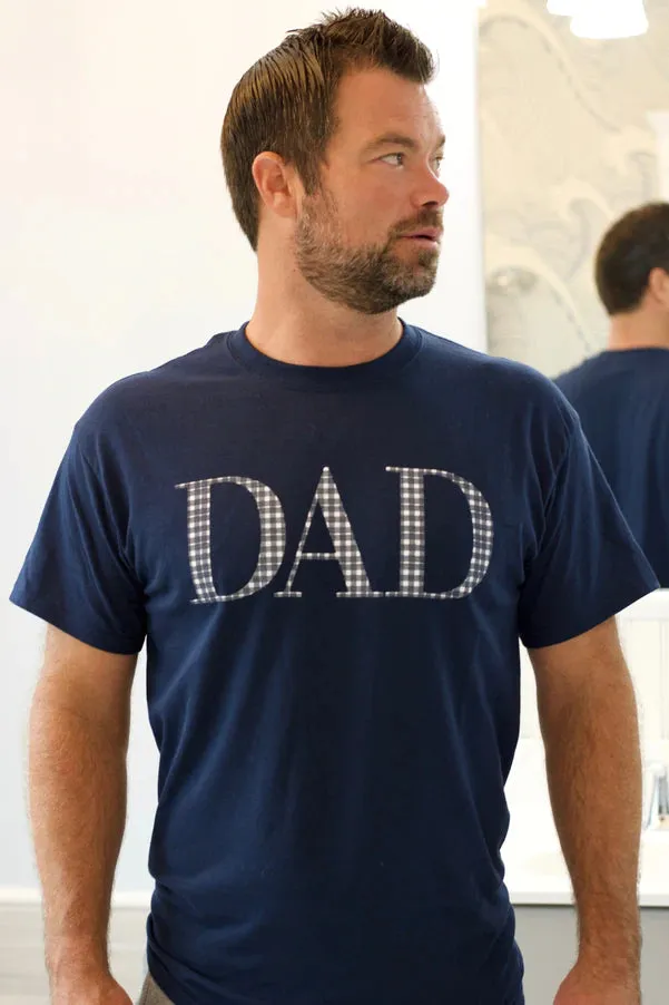 Blue Gingham Dad T-shirt