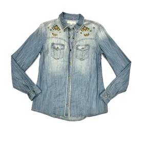 Blue Jacket Shirt By Staring At Stars, Size: S