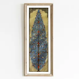 Blue Pattachitra on Tussar Silk Original Painting
