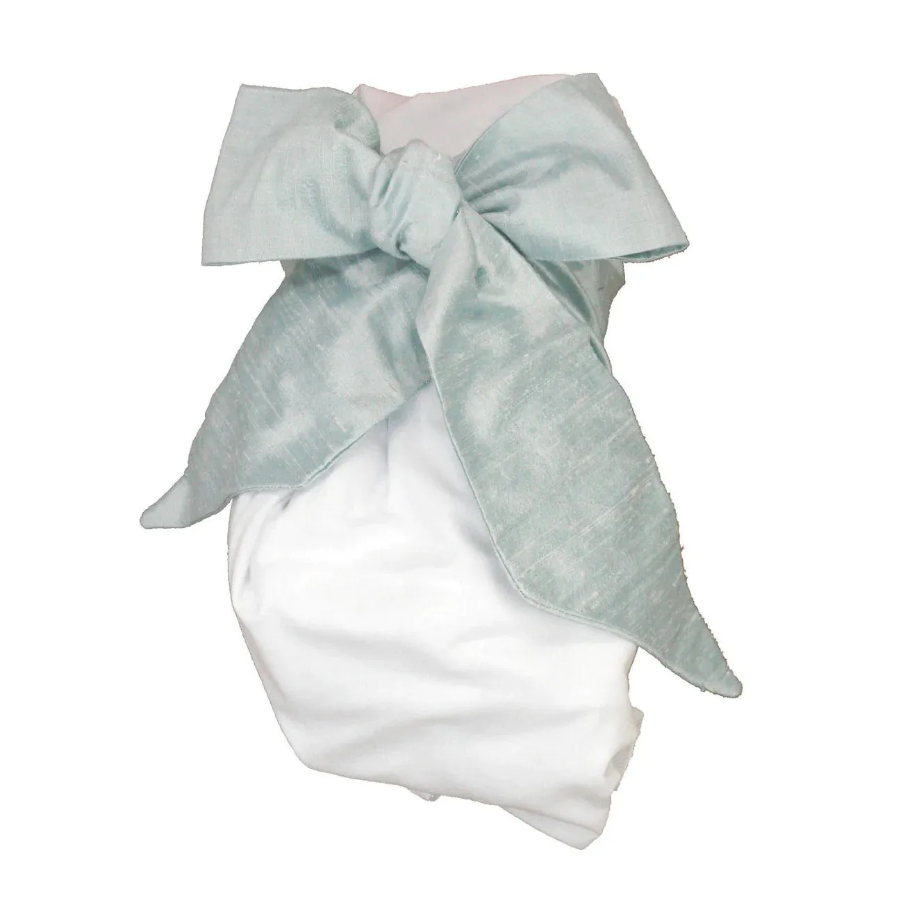 Bow Swaddle Sea Blue Silk
