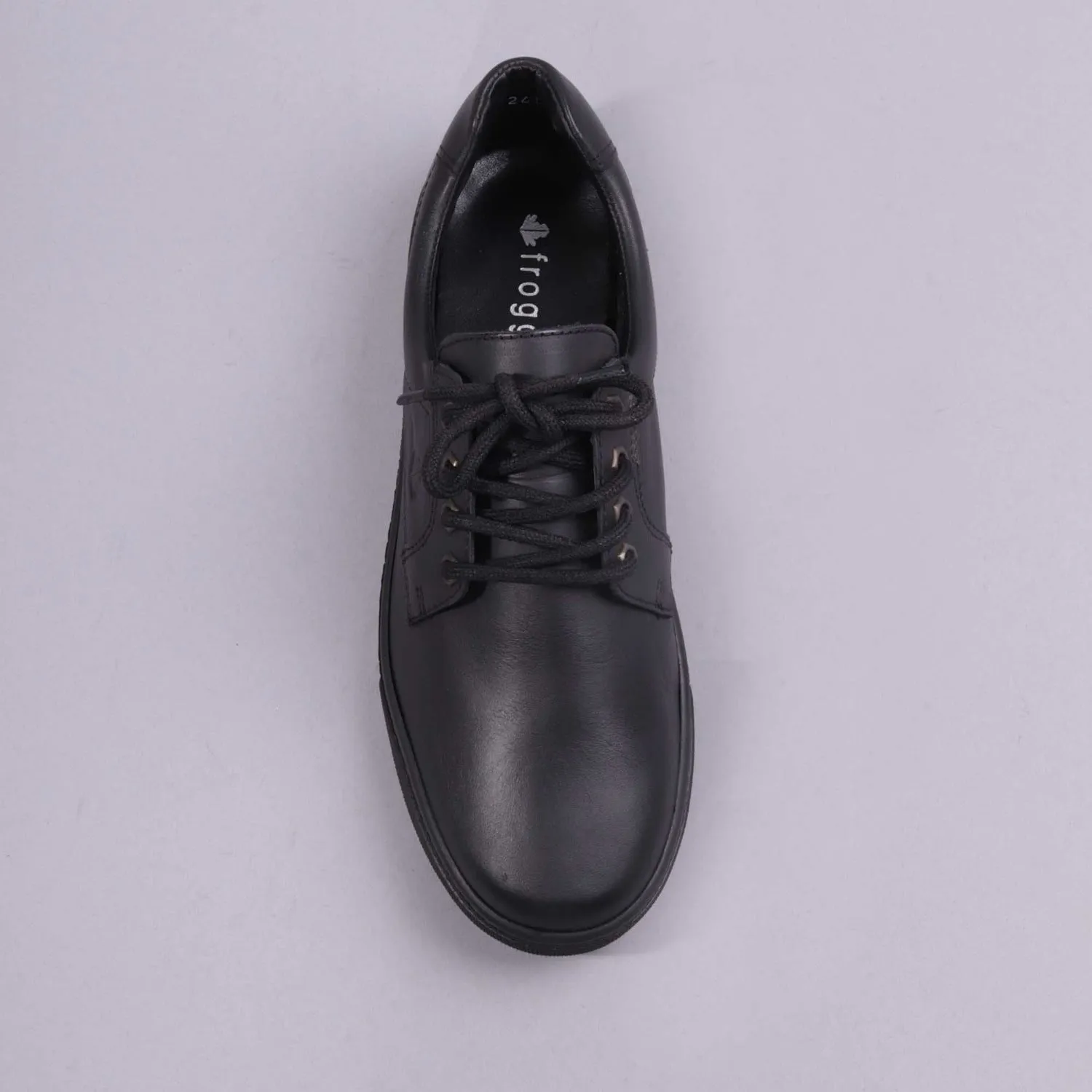 Boys Lace-up School Shoe in Black - 11422