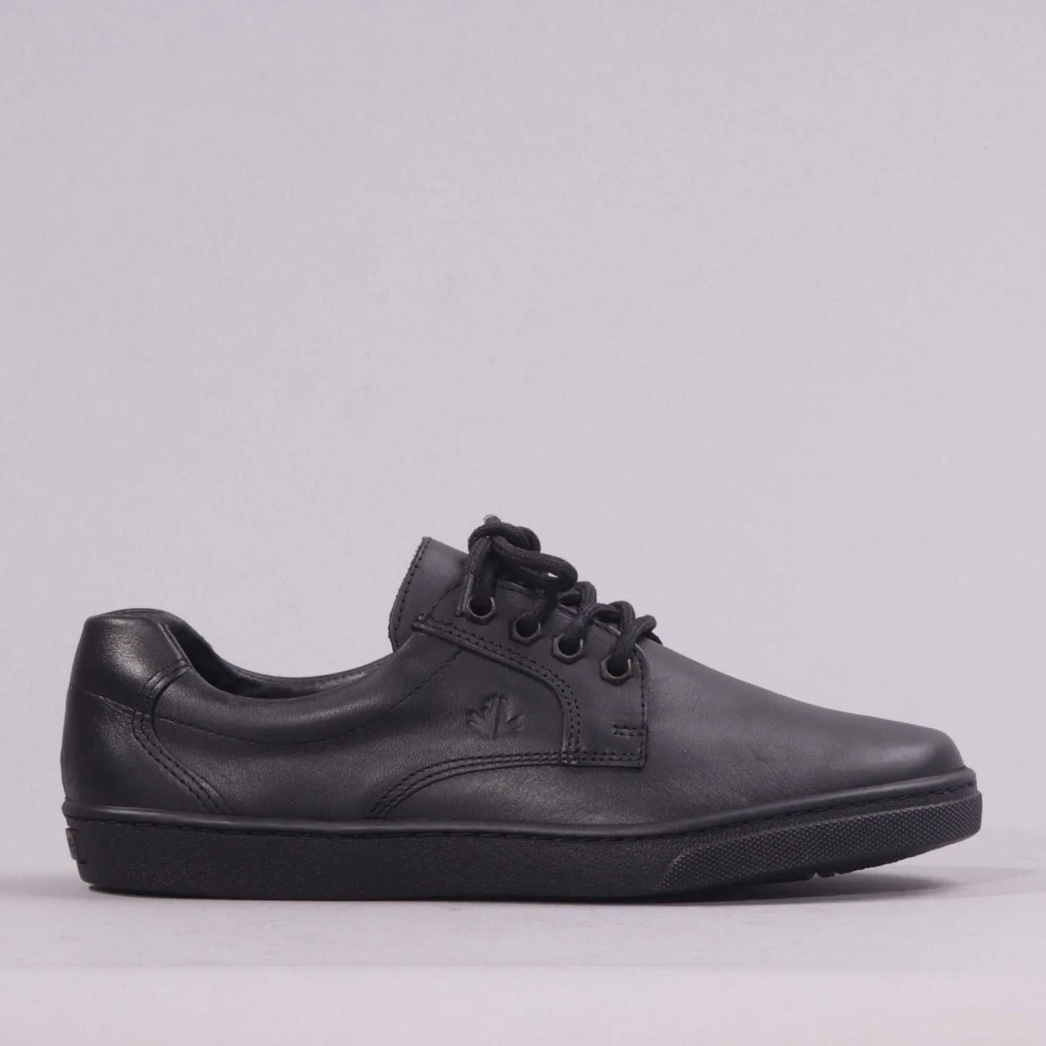 Boys Lace-up School Shoe in Black - 11422