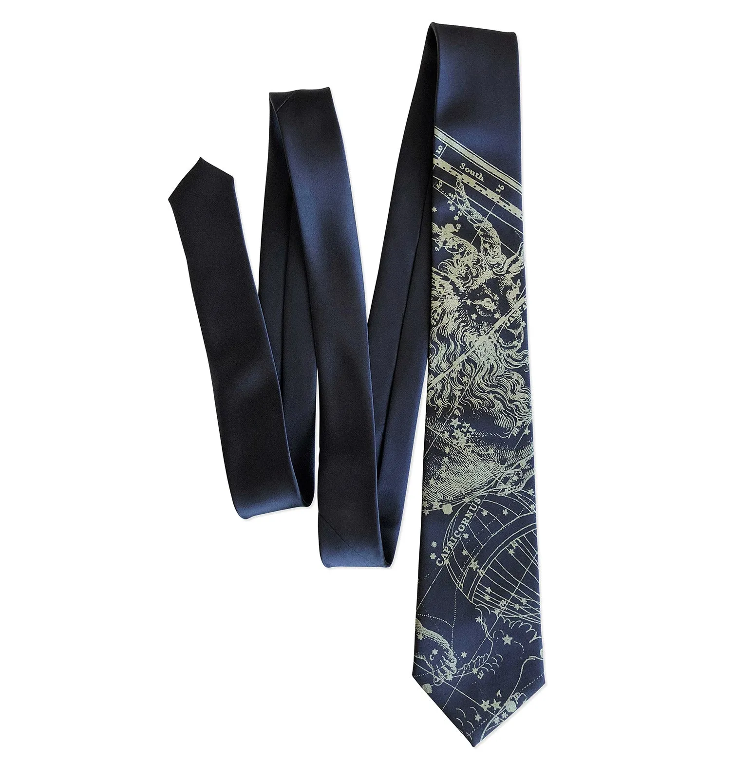 Capricorn Necktie, Zodiac Constellation Print Tie