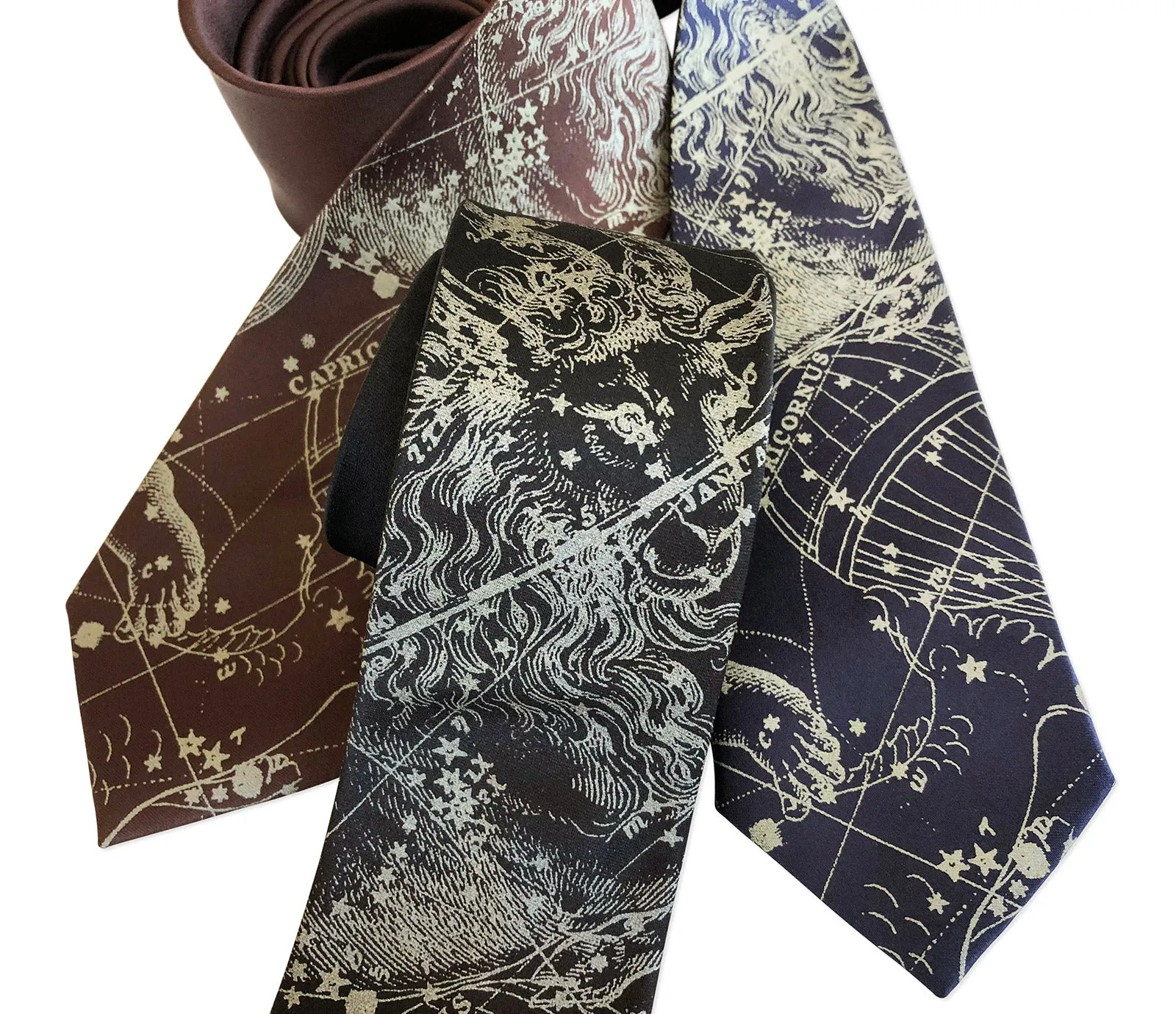 Capricorn Necktie, Zodiac Constellation Print Tie