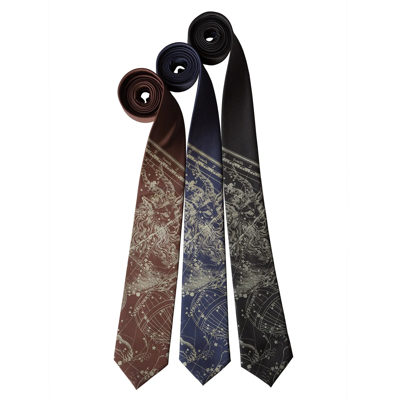 Capricorn Necktie, Zodiac Constellation Print Tie