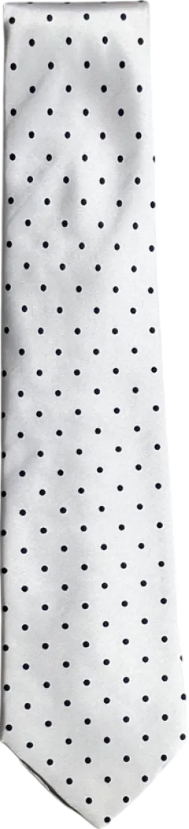 Cardinale White Spotted Silk Neck Tie One Size