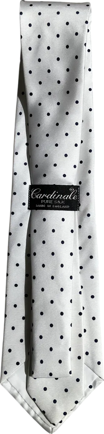 Cardinale White Spotted Silk Neck Tie One Size