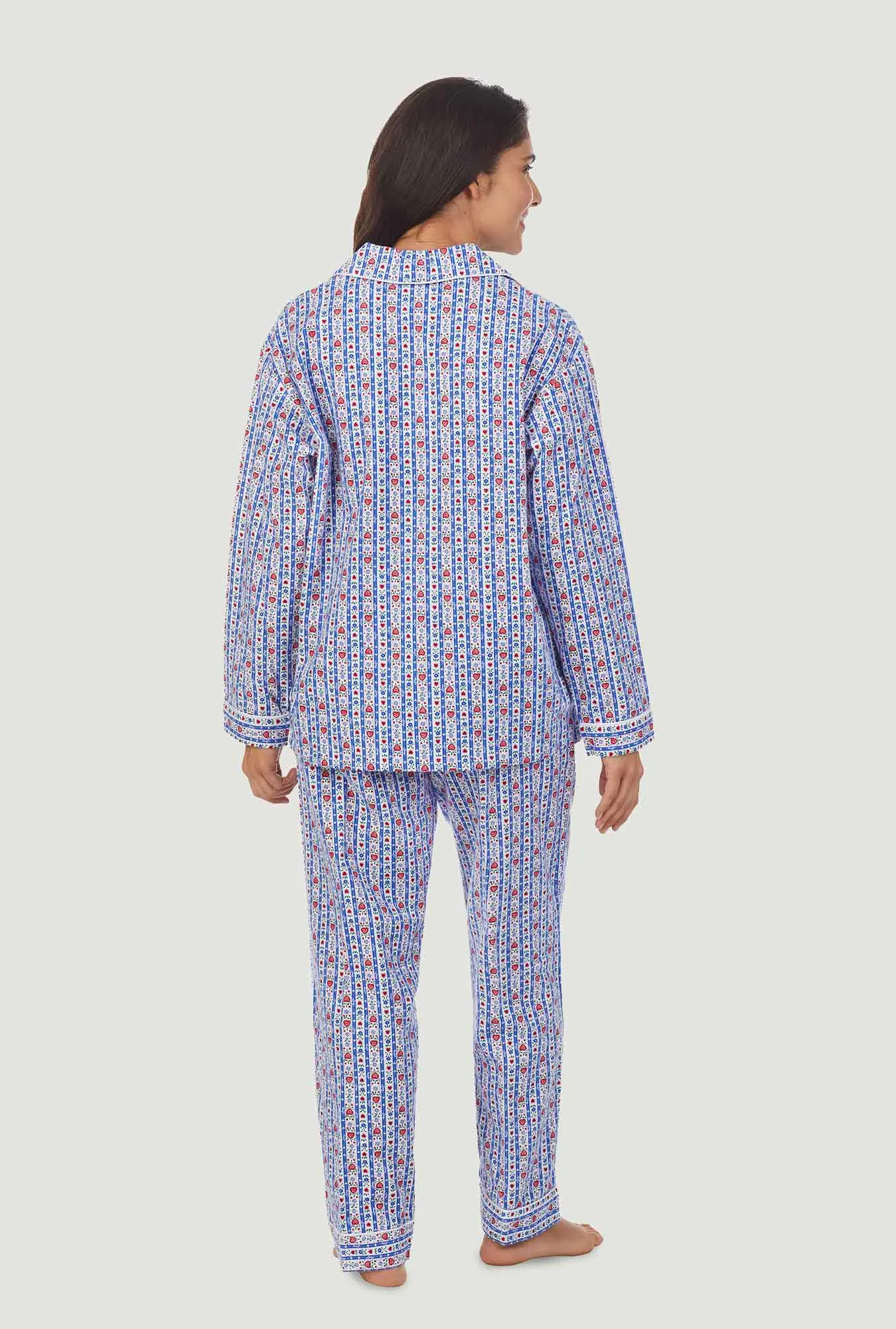 Classic Blue Tyrolean Stripe Flannel Pajama