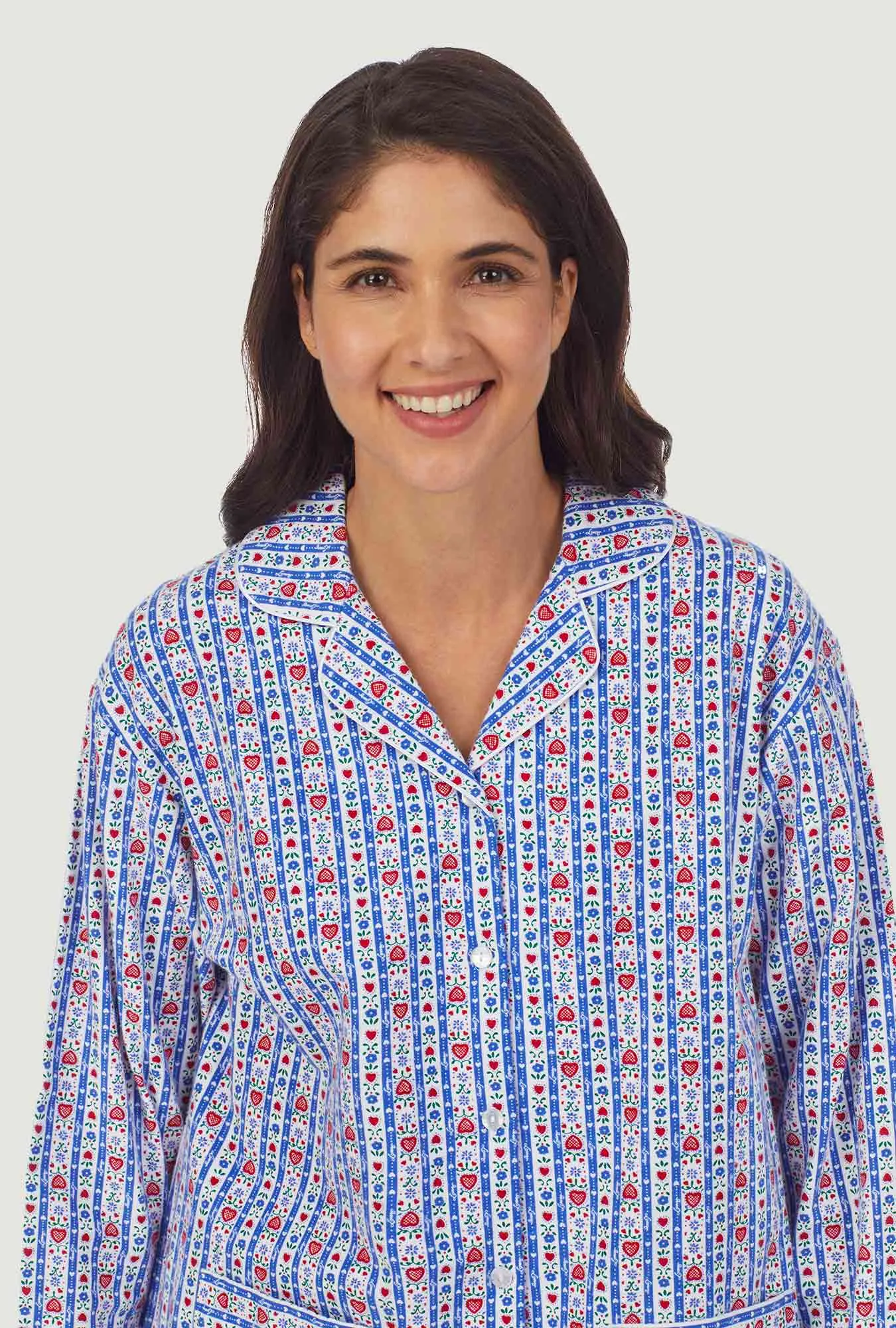 Classic Blue Tyrolean Stripe Flannel Pajama