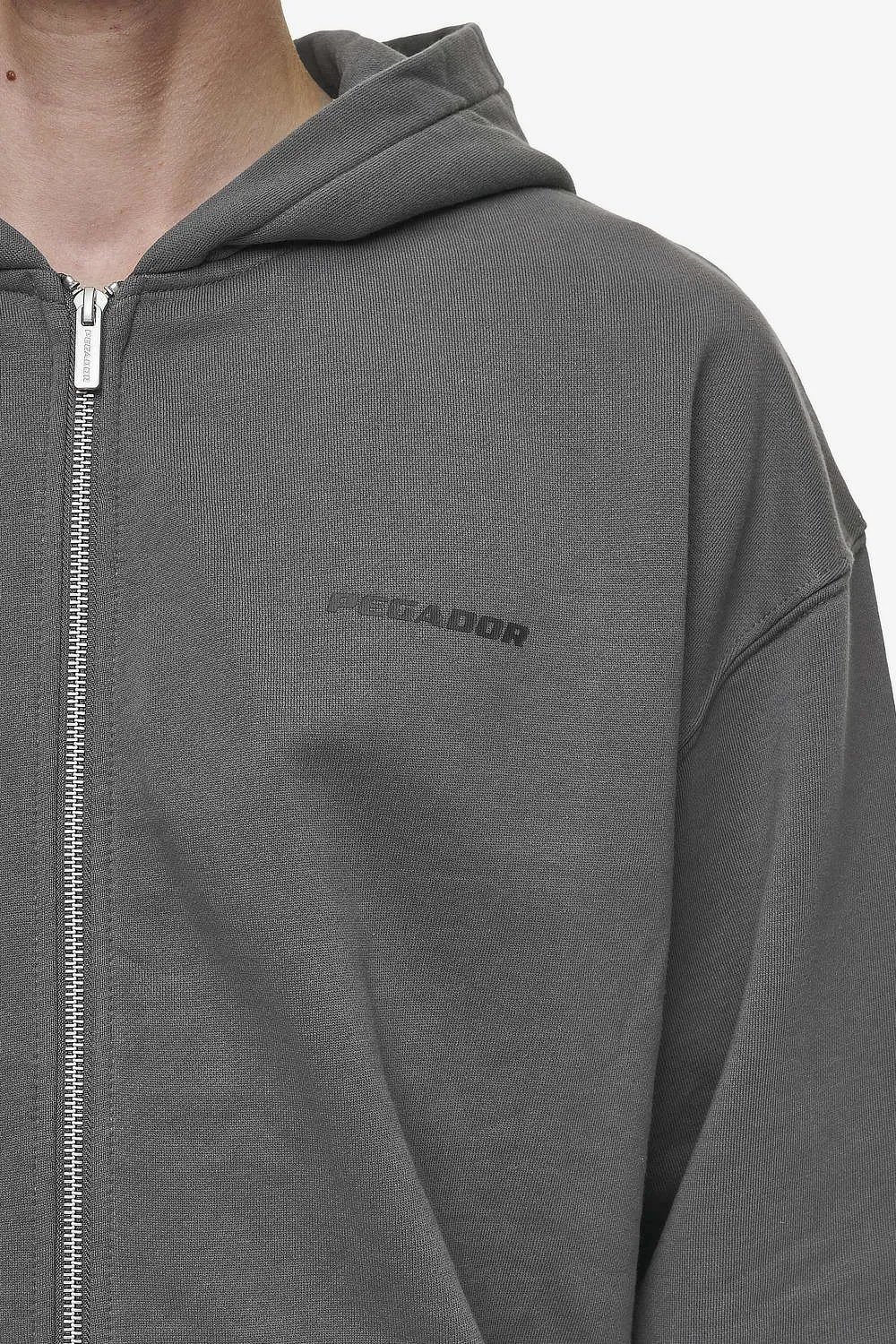 Colne Logo Oversized Sweat Jacket Washed Anthracite Black