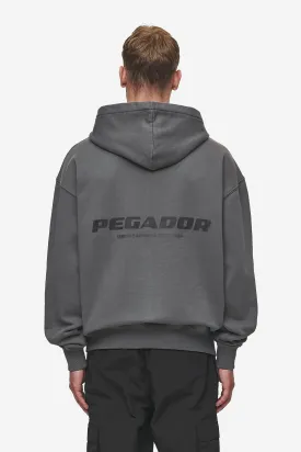 Colne Logo Oversized Sweat Jacket Washed Anthracite Black