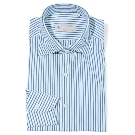 Cotton Pencil Stripe Spread Collar Shirt