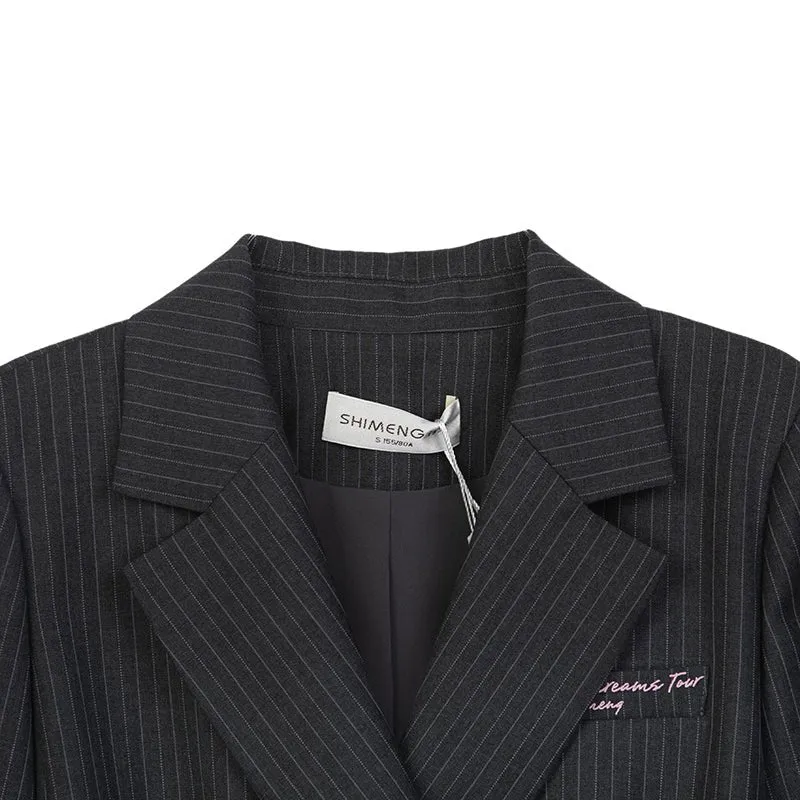 Dark Grey Stripe Suit Blazer