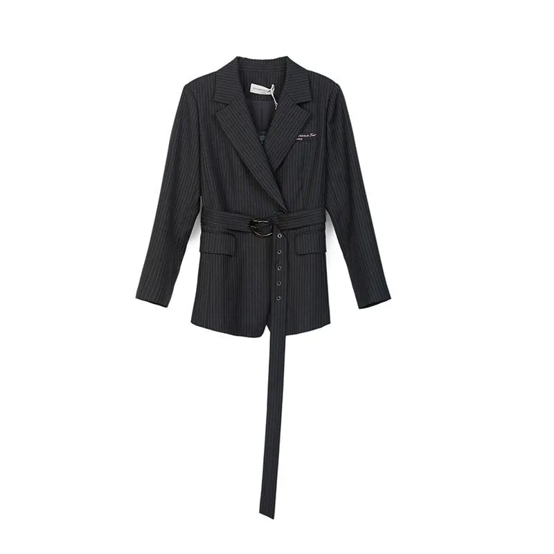 Dark Grey Stripe Suit Blazer