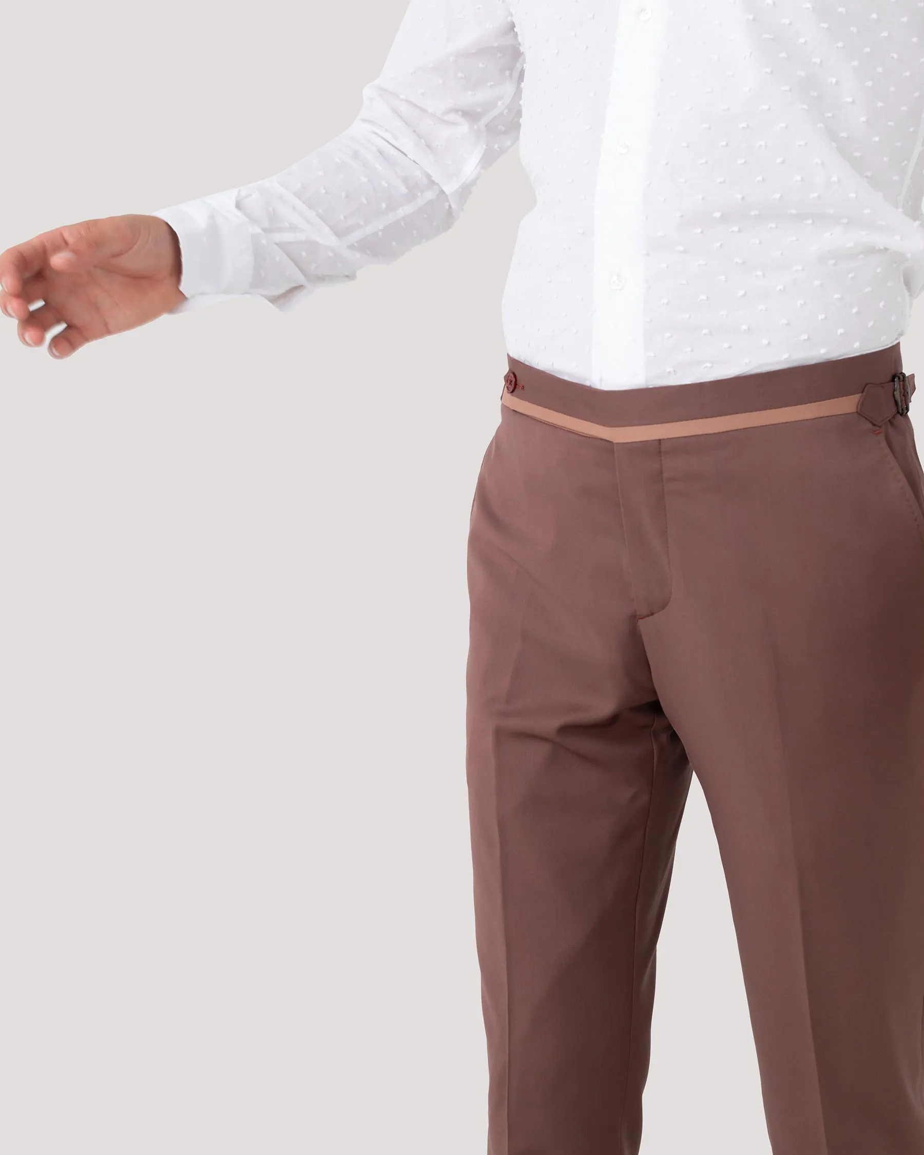 Dusty Pink Contrast Trim Pant