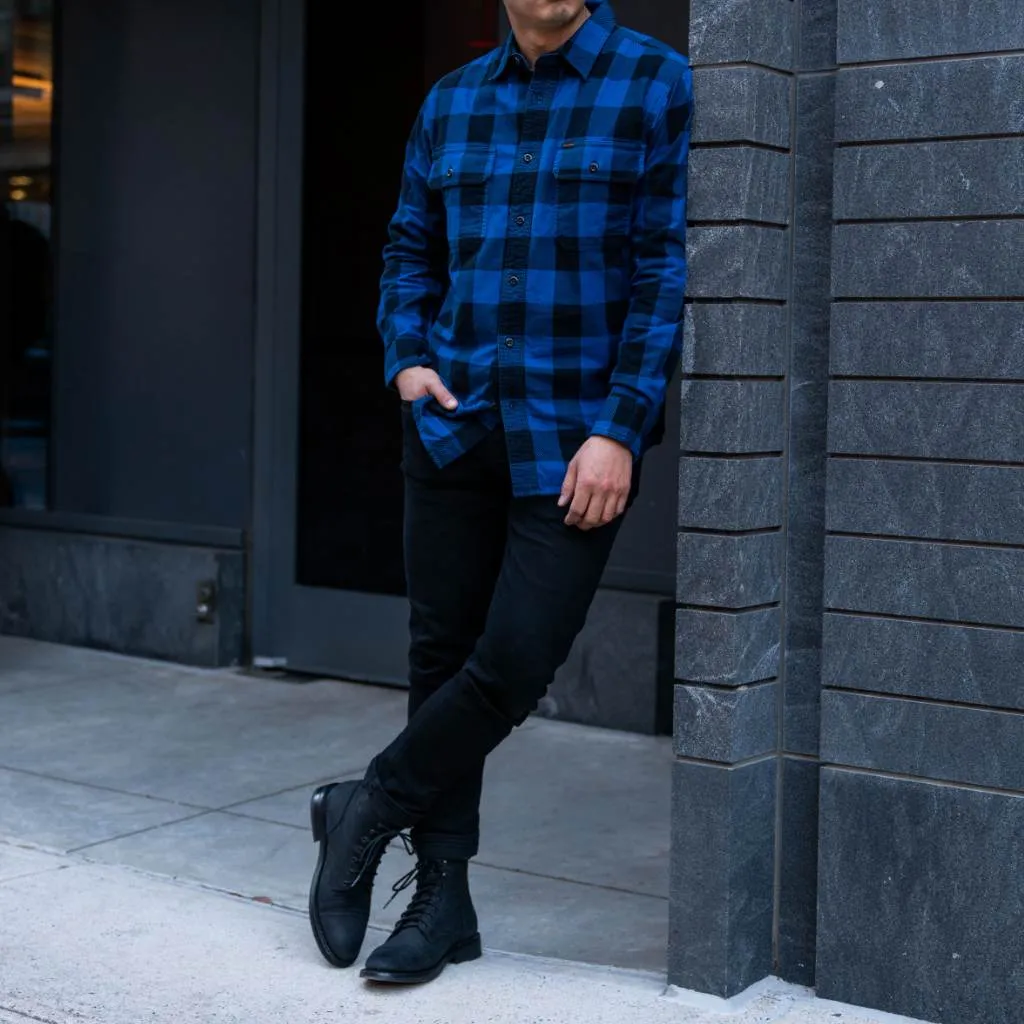 Cobalt Blue Black Filson Field Flannel Shirt