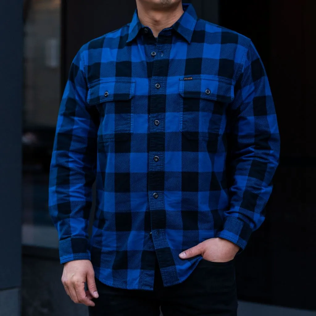 Cobalt Blue Black Filson Field Flannel Shirt