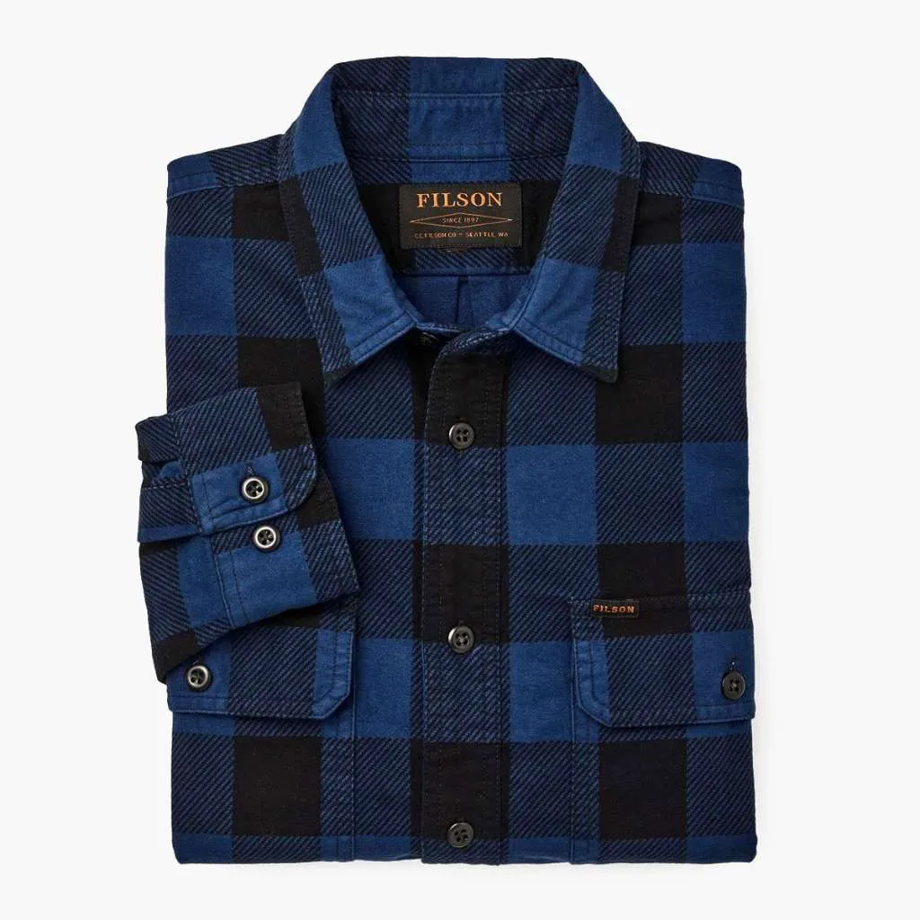 Cobalt Blue Black Filson Field Flannel Shirt