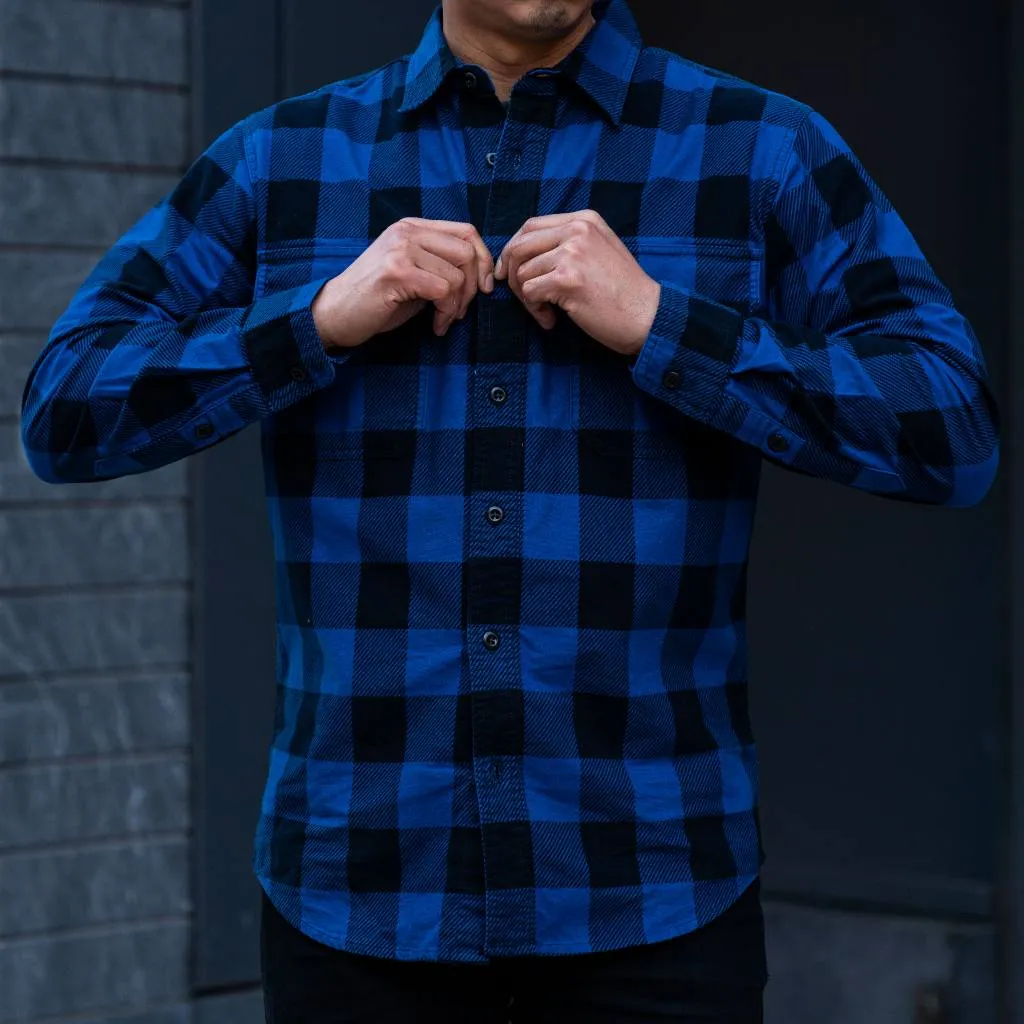 Cobalt Blue Black Filson Field Flannel Shirt