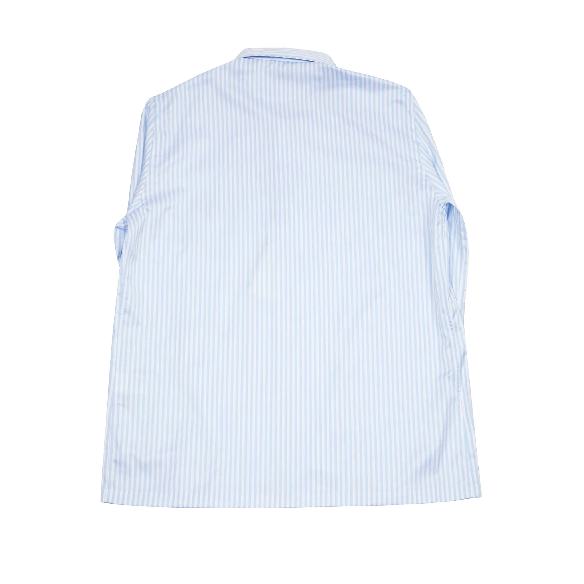 Finamore Cotton Pyjamas in White / Blue Stripe