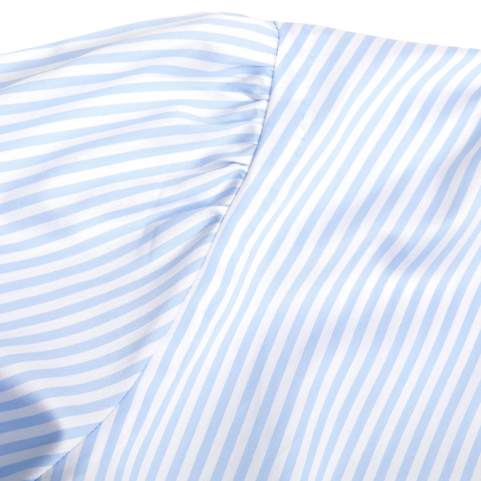 Finamore Cotton Pyjamas in White / Blue Stripe