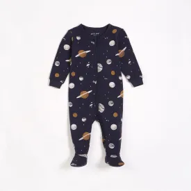Galaxy Print on Navy Night Sleeper | Petit Lem