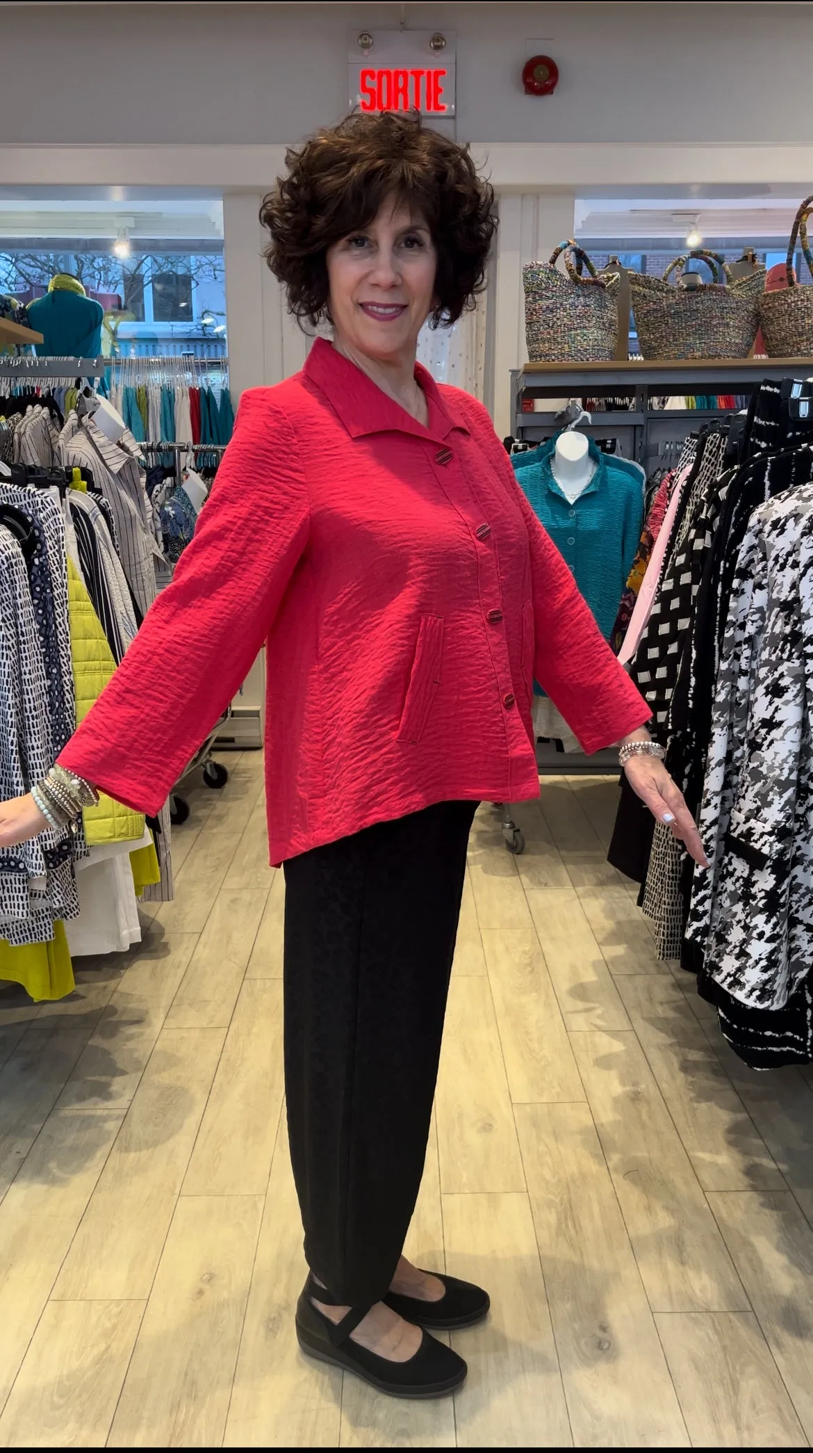 Habitat Sale, 30649 Pleat Back Jacket, Rose 50% Off Regular Price