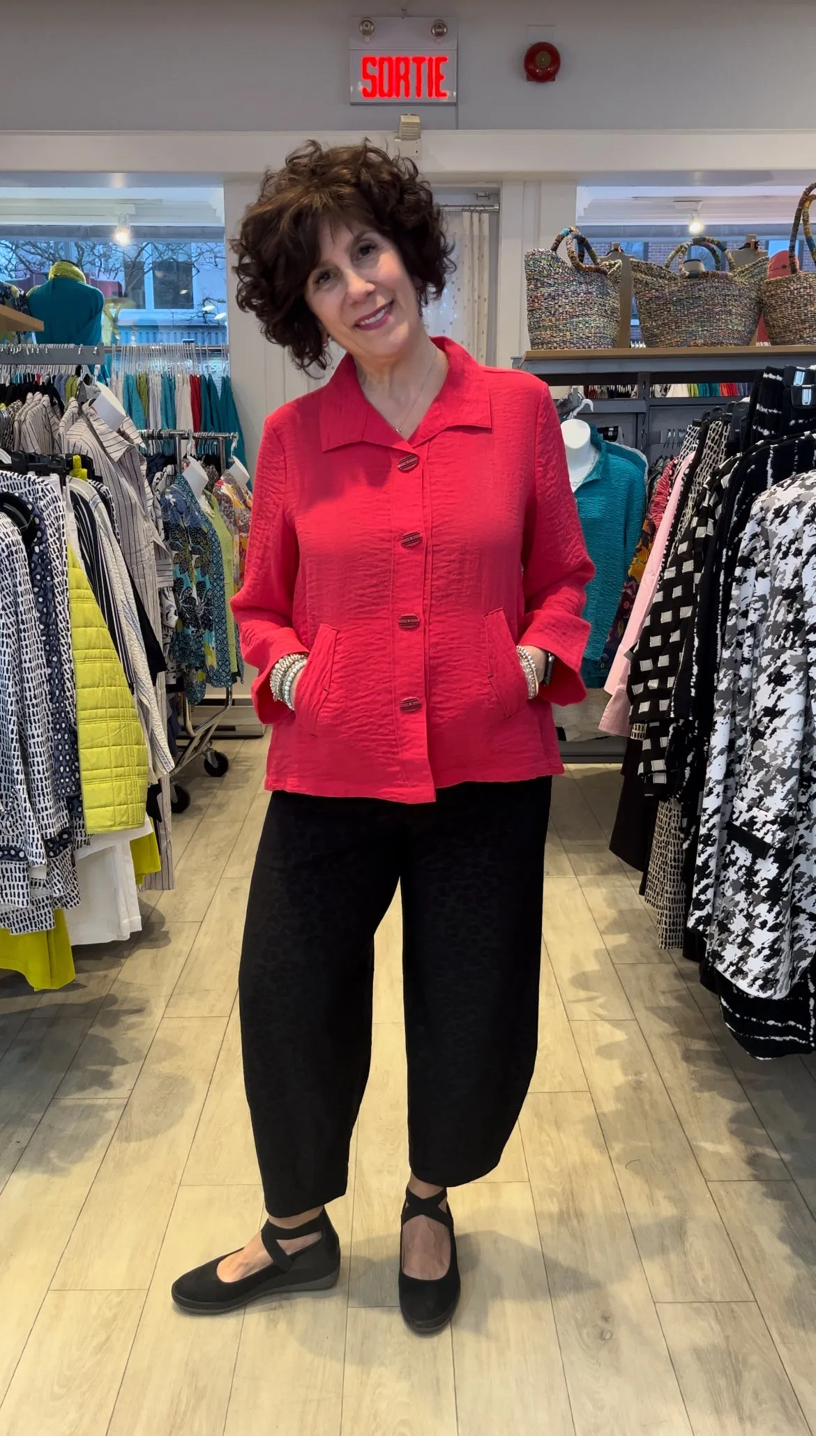 Habitat Sale, 30649 Pleat Back Jacket, Rose 50% Off Regular Price