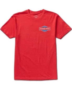 Happy Dad Front and Back Logo Tee (Red)