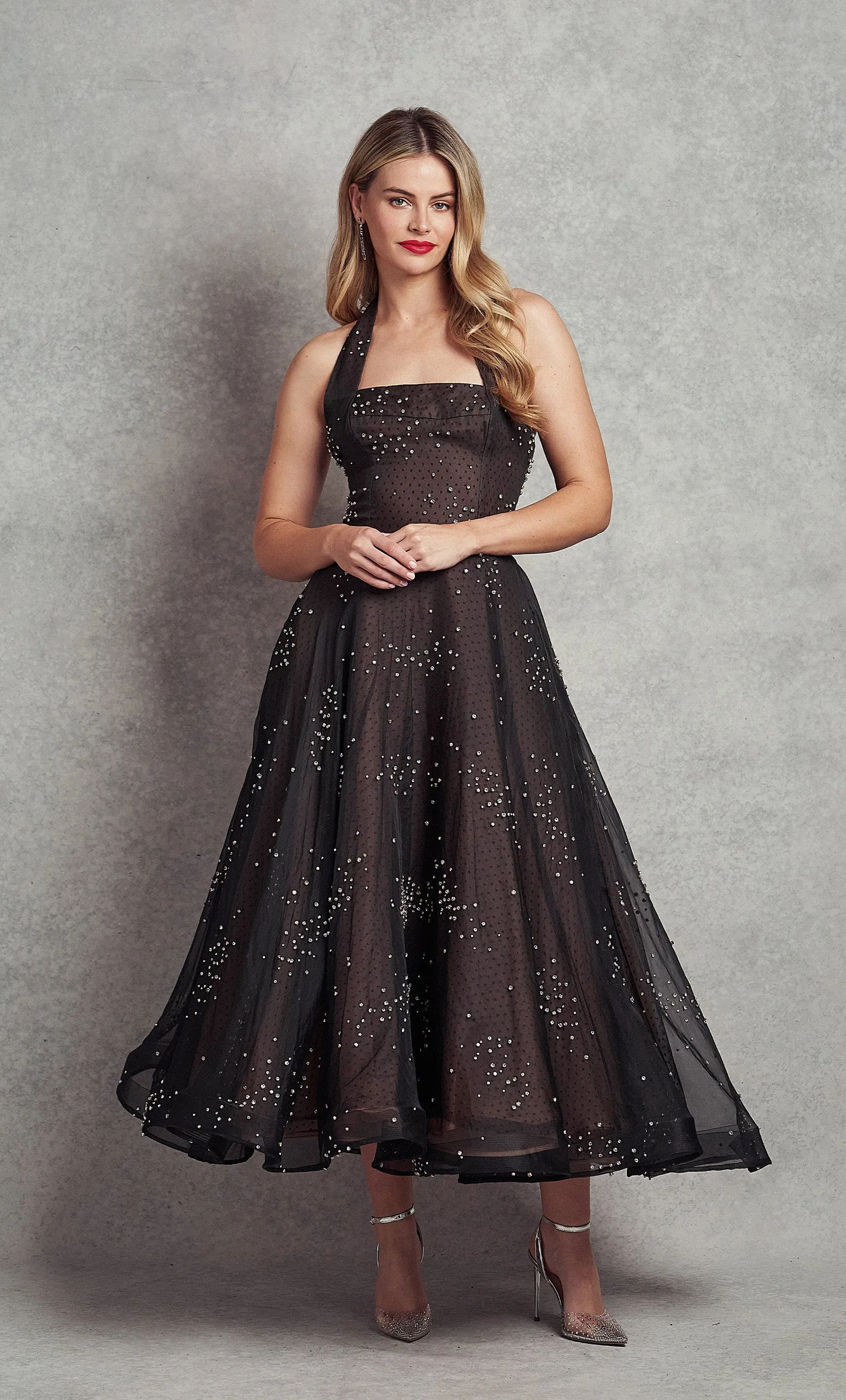 Hazel Dress - Black Nude / Silver (V2-C1)